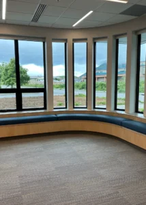 city of unalaska library custom curved bench