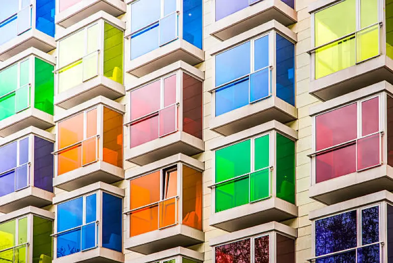 inclusive architecture colored windows